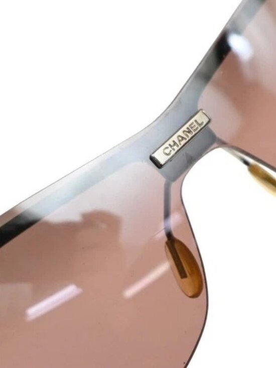 CHANEL CC Logo Sunglasses Eye Wear Plastic Metal Brown Silver 4041 33RP141 main image 9